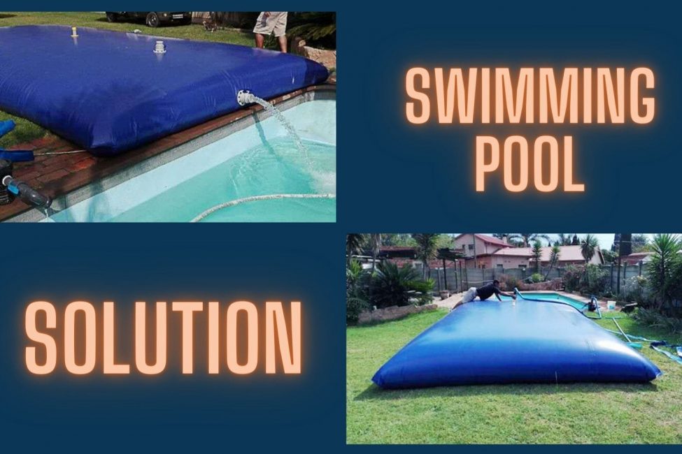 applications-blue pvc bladder tank-swimming pool solution-water storage