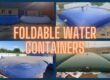 foldable water containers in construction site