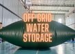 Flexible pillow water tank during a factory filling test