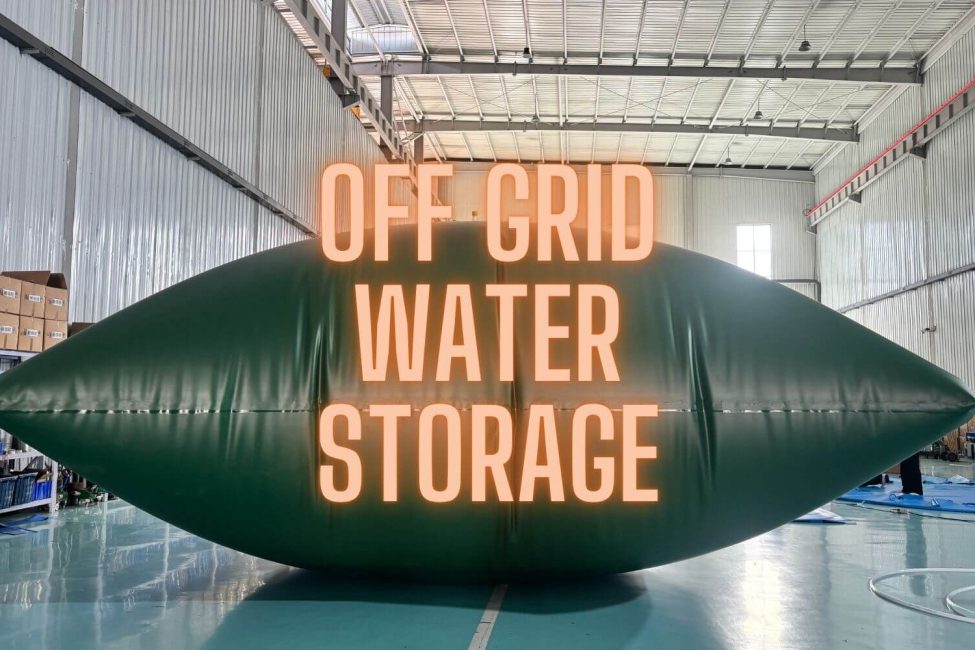 Flexible pillow water tank during a factory filling test