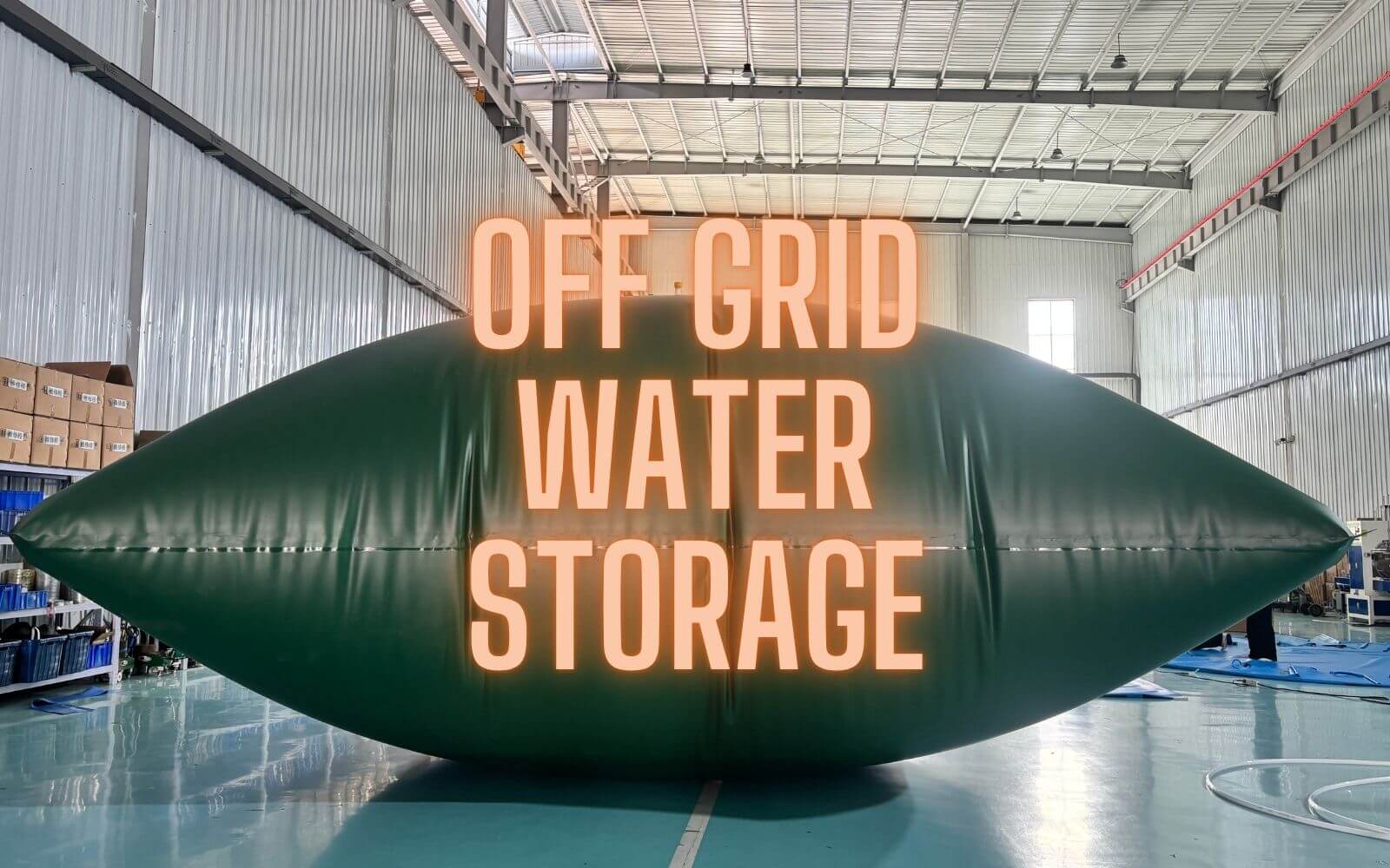 blog-off grid water storage Flexible pillow water tank during a factory filling test