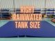 Empty flexible rainwater storage tank laid flat at the factory